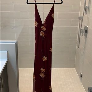 Maroon floral Reformation maxi dress